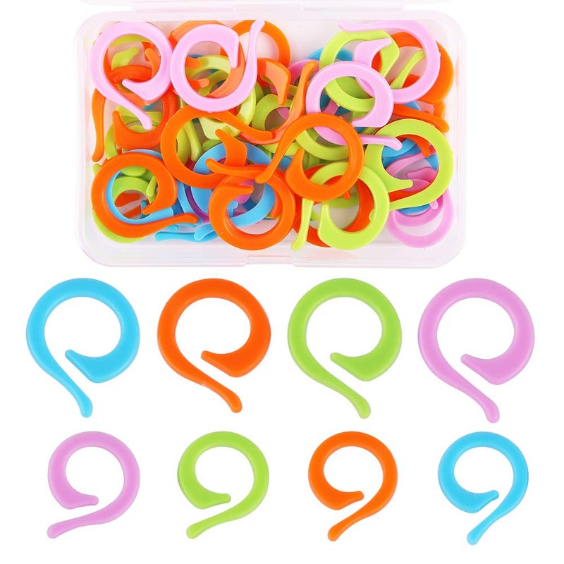 LOKUNN 50PCS Stitch Markers for Crocheting, Crochet Stitch Markers Ring for Knitting and Crocheting, Small and Large Locking - Image 1
